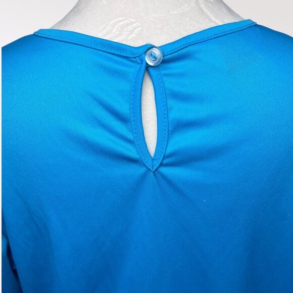 Blair Blue Short Sleeve Top Pullover Blouse Keyhole Back Size Medium - Picture 6 of 9